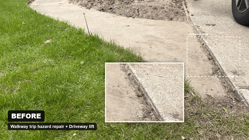 Walkway Trip Hazard Repair in Little Falls, MN